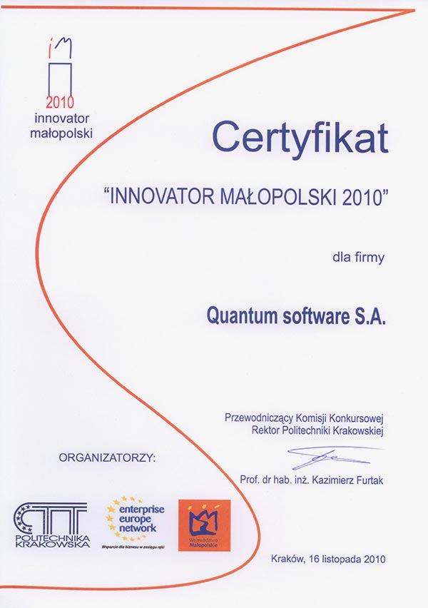 Innowator Małopolski 2010